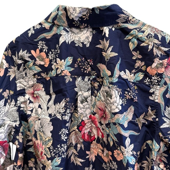 Charter Club Womens Relaxed Fit 14W 100% Cotton Flower Tropical Porint Shirt - Picture 6 of 11